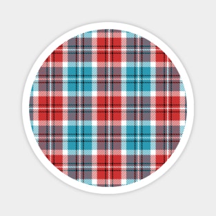 Red And Blue Plaid Pattern Magnet